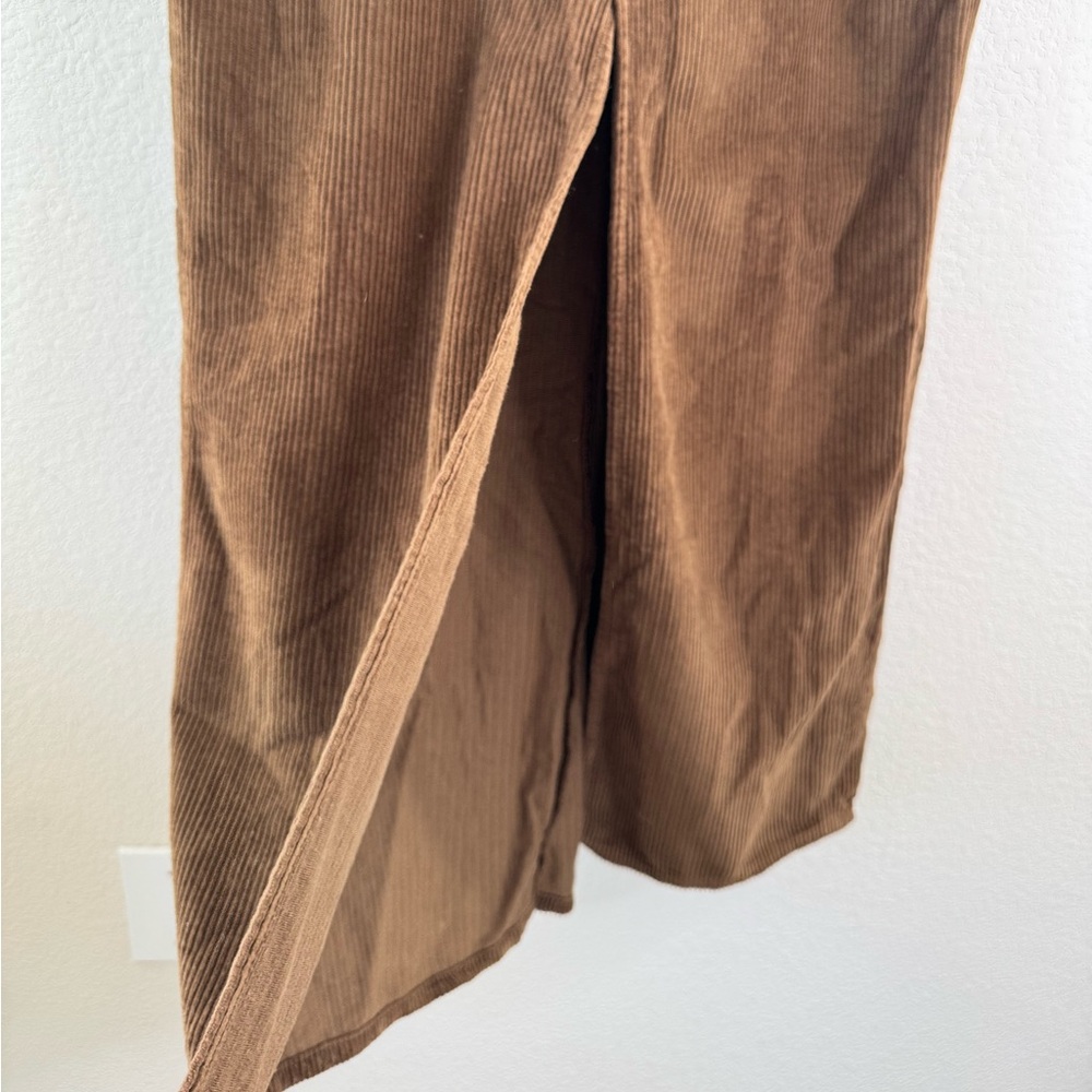 Reformation Tazz Maxi Corduroy Skirt‎ Brown Women’s Sz 30 High Slit Western Fall - Picture 5 of 9